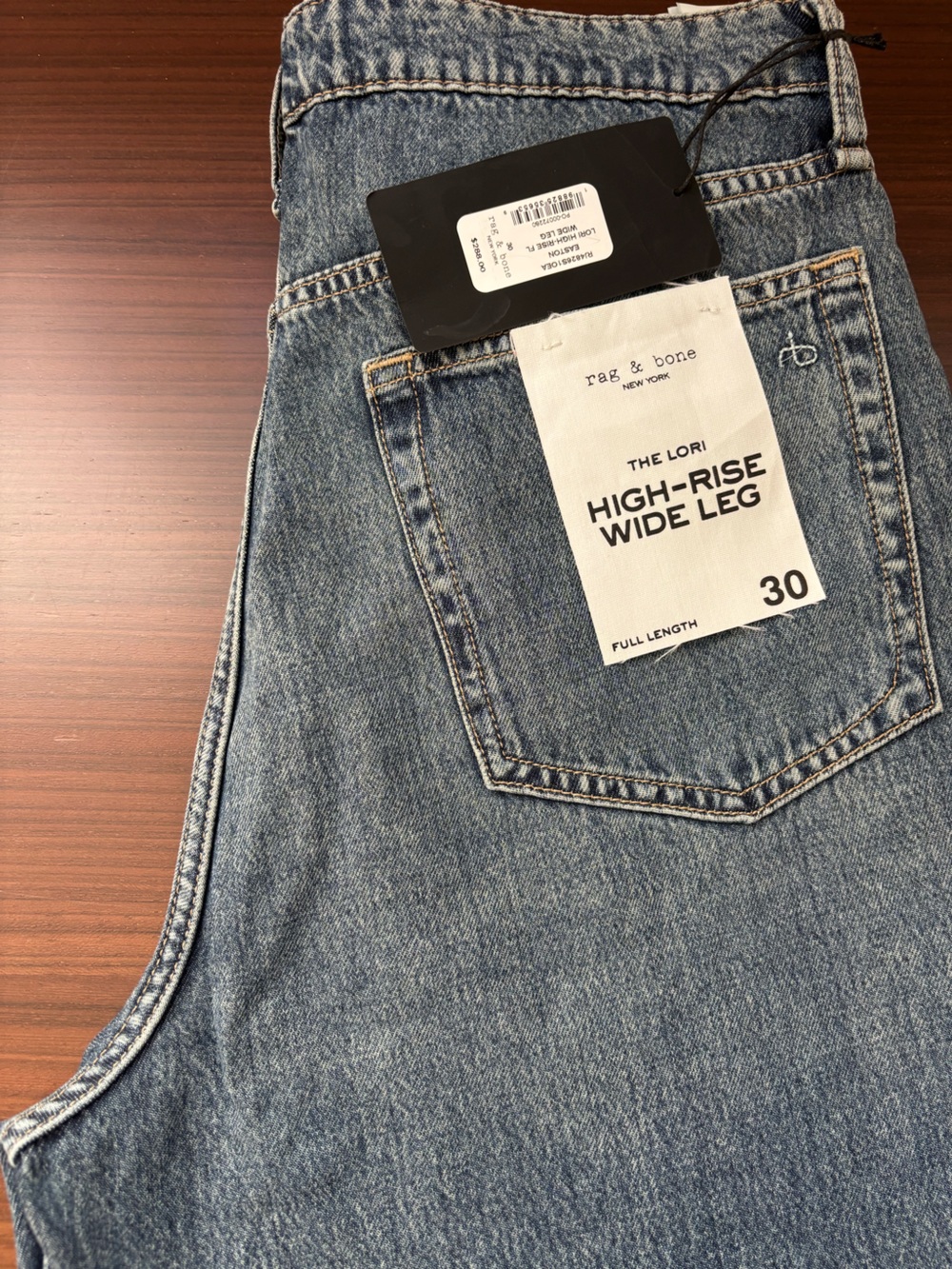 rag & bone High-Rise Wide Leg Jeans - Light Blue Denim